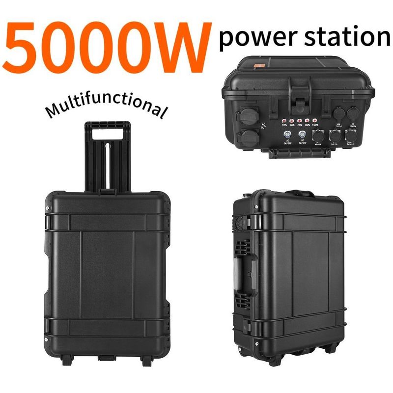 5000W ক্যাম্পিং সৌর জেনারেটর পাওয়ার ব্যাংক ভাঁজযোগ্য সৌর প্যানেল সহ পোর্টেবল পাওয়ার স্টেশন