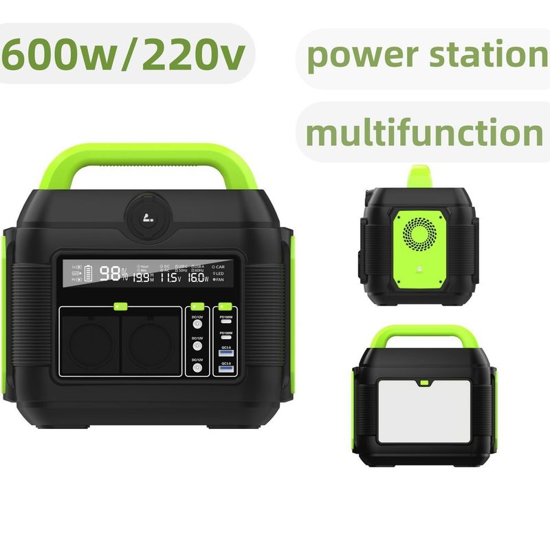 Un এসি সকেট 600W রিচার্জেবল আলো পোর্টেবল মোবাইল পাওয়ার স্টেশন সৌর জেনারেটর