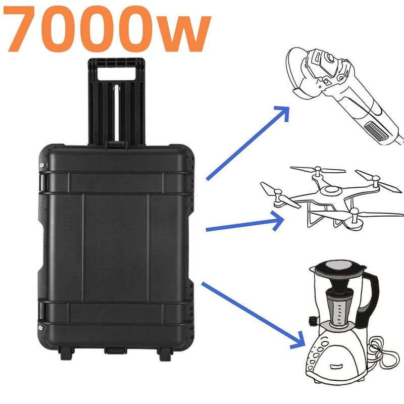 পাওয়ার 7000W/6993wh বহিরঙ্গন জন্য সৌর জেনারেটর 610*440*250 মিমি বিস্ফোরণ-প্রমাণ আলো