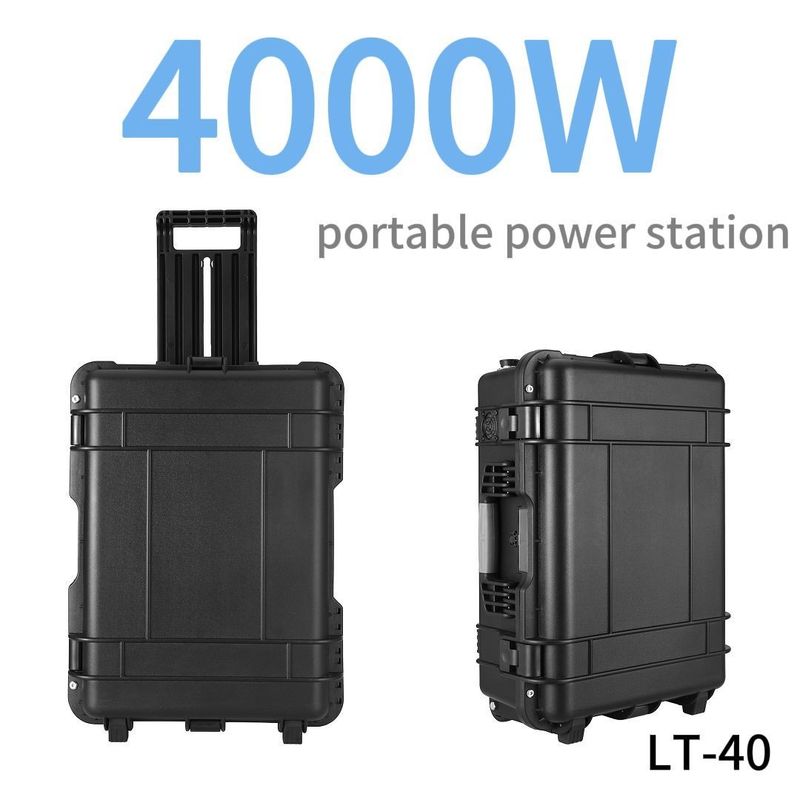 4000W পোর্টেবল এনার্জি স্টোরেজ ব্যাটারি পাওয়ার স্টেশন আউটপুট ওয়েভফর্ম এসি খাঁটি সাইন ওয়েভ
