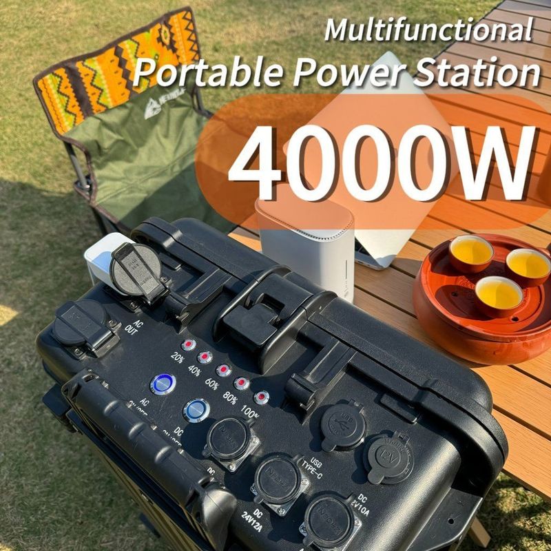 4000W আউটডোর ক্যাম্পিং জরুরী ব্যাকআপ পোর্টেবল পাওয়ার স্টেশন 6-7 ঘন্টা চার্জিং সময় সহ