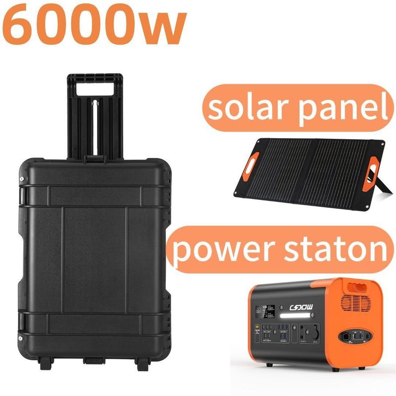 110V 220V উচ্চ ক্ষমতা সঞ্চয় 6000W জরুরী জন্য বহিরঙ্গন মোবাইল পাওয়ার স্টেশন