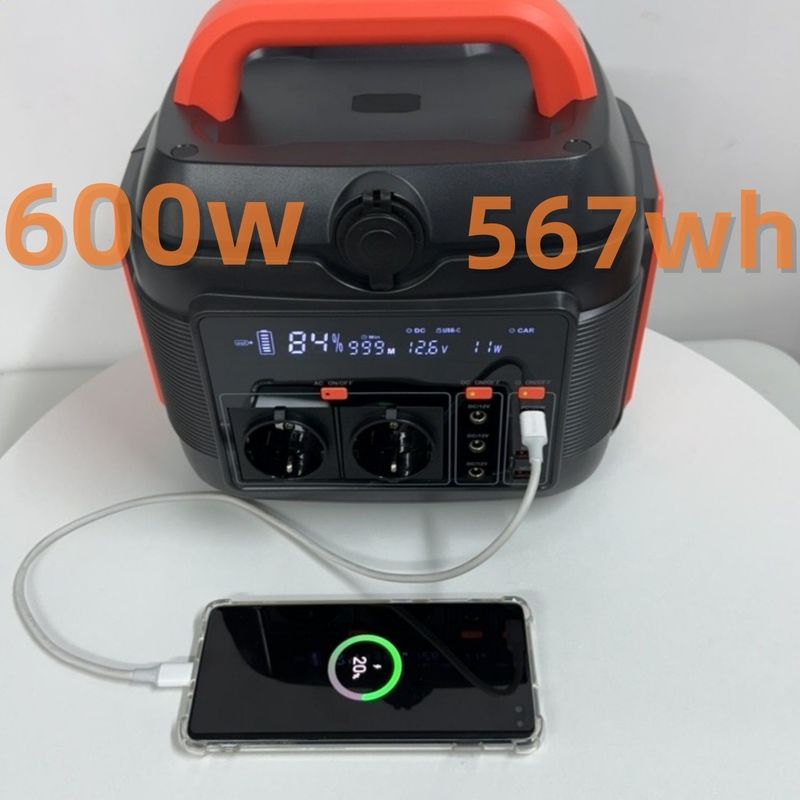সহজ এবং নিরাপদ অন-বোর্ড পাওয়ার স্টেশন 600W288wh সোলার জেনারেটর আন এসি সকেট সহ