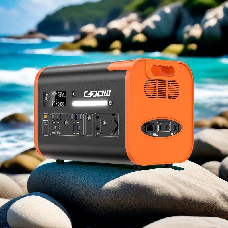 অফ-গ্রিড 2200W 2400W সৌর জেনারেটর 15W ওয়্যারলেস চার্জিং সহ আউটডোর পাওয়ার স্টেশন