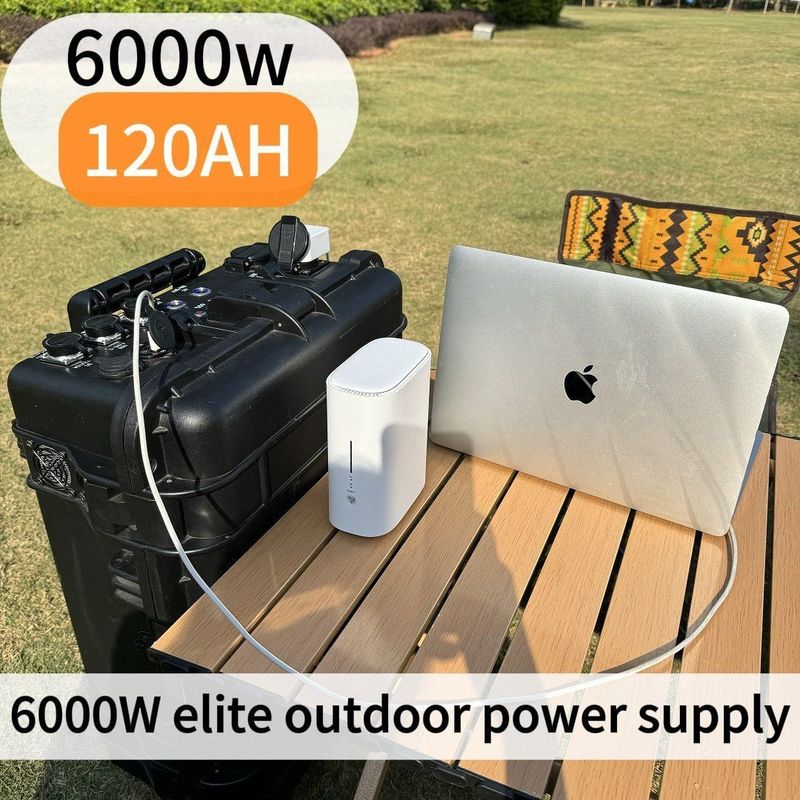6000W 120ah উচ্চ ক্ষমতা আউটপুট সৌর জেনারেটর 1 সঙ্গে জরুরী স্ট্যান্ডবাই পাওয়ার স্টেশন