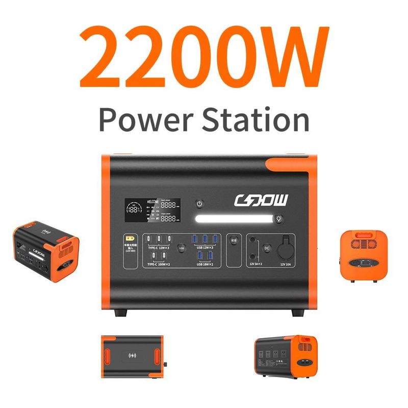 AT22 সৌর 2000W 2200W 2500W 3000W আপনার সুবিধার জন্য পোর্টেবল জেনারেটর পাওয়ার স্টেশন