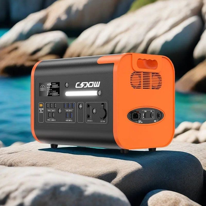 2200W 2048wh 40ah আউটডোর অ্যাডভেঞ্চার পোর্টেবল পাওয়ার স্টেশন সমস্ত সামঞ্জস্যপূর্ণ যন্ত্রপাতি জন্য