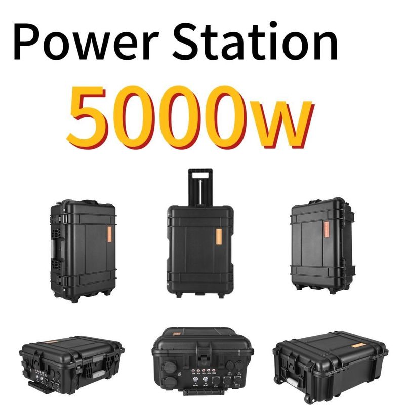 খাঁটি সাইন ওয়েভ ইনভার্টার টাইপ আউটডোর 5000W বড় ক্ষমতা লিথিয়াম সৌর বিদ্যুৎ কেন্দ্র