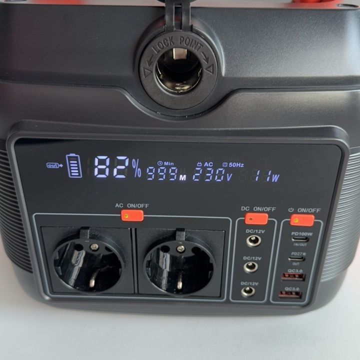এসি আউটপুট 220V 50Hz/110V 60Hz পোর্টেবল পাওয়ার স্টেশন মোবাইল পাওয়ার জরুরী জন্য 600W