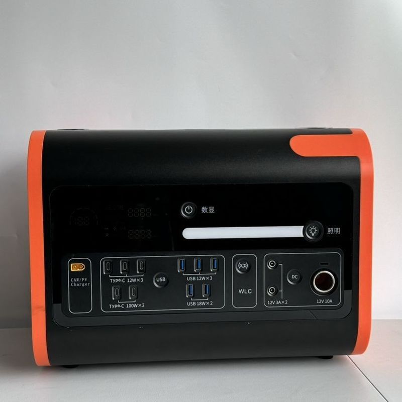 800W সৌর ইনপুট পোর্টেবল মোবাইল পাওয়ার স্টেশন 200W খাঁটি সাইন ওয়েভ ইনভার্টার 2200W বহিরঙ্গন জরুরী