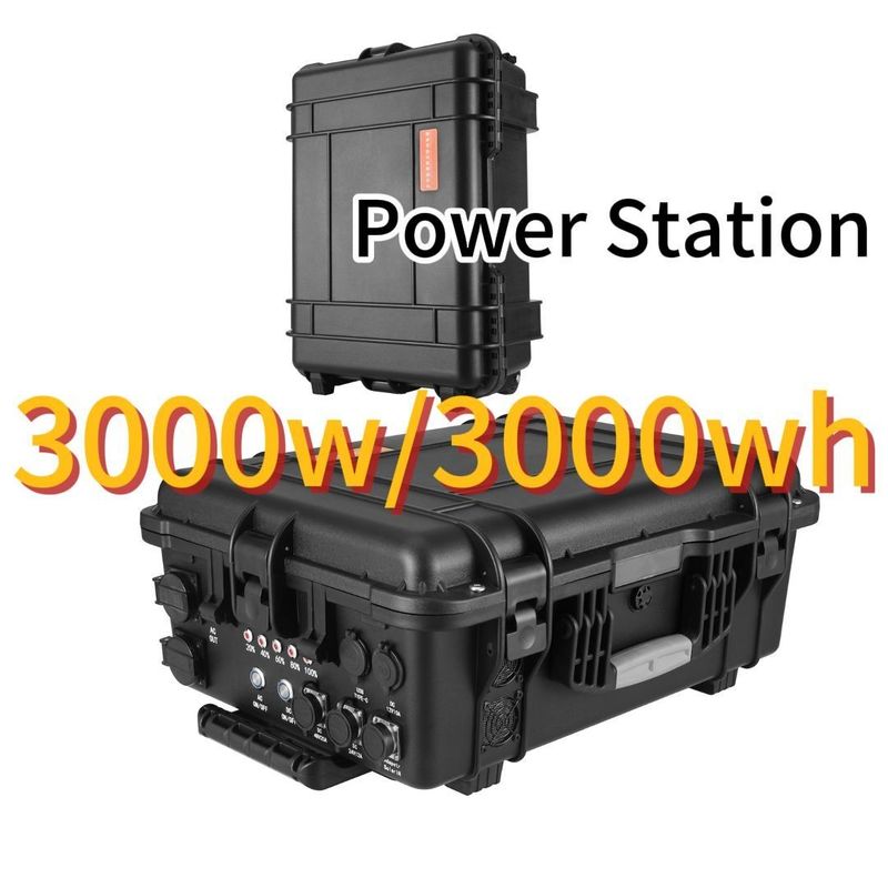 3000W আউটডোর আরভি / ভ্যান ক্যাম্পিং জরুরী ইনভার্টার মোবাইল পাওয়ার স্টেশন পোর্টেবল টান রড এবং পলি