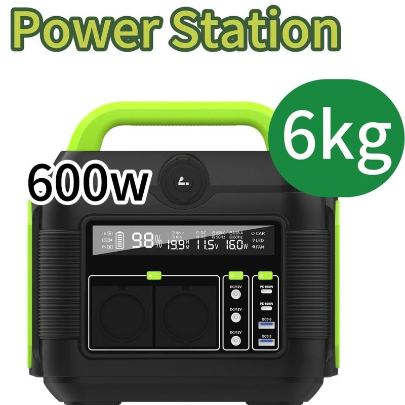 Aii মার্কেটের জন্য 600W লিথিয়াম ব্যাটারি পাওয়ার সাপ্লাই ইউএসবি টাইপ সি ডিসি এবং এসি আউটপুট