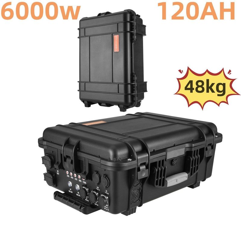 এসি বিশুদ্ধ সাইন ওয়েভ 6000W/120ah সৌর জেনারেটর হোম এবং আউটডোর শক্তি সমাধানের জন্য