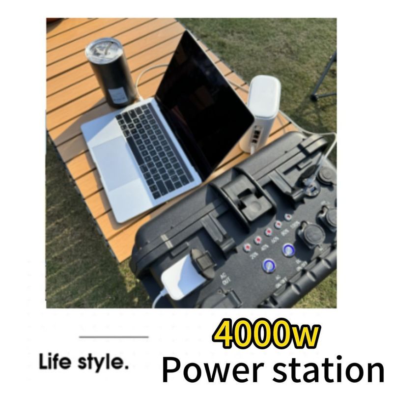 4000W/3840wh/80ah LiFePO4 সৌর চার্জিং হ্যান্ড রড পাওয়ার স্টেশন সহজে বহনযোগ্য