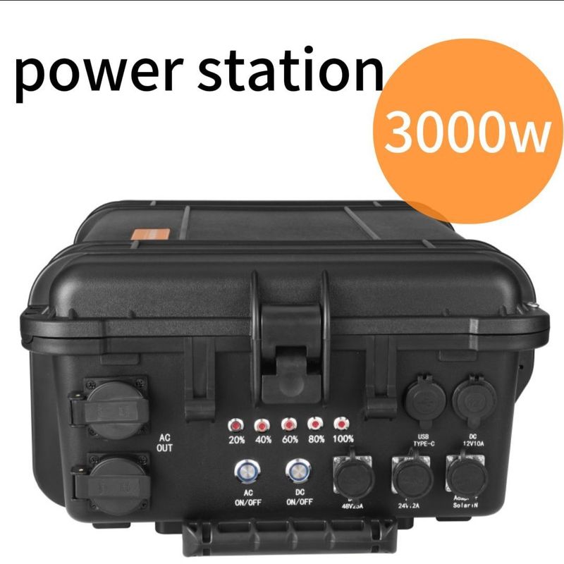 বহিরঙ্গন জরুরী জন্য কালো মাল্টি-ফাংশনাল 3000W 3000wh পোর্টেবল সৌর বিদ্যুৎ কেন্দ্র
