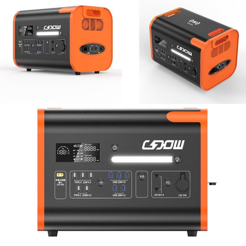 110V/220V/2200W লিথিয়াম ব্যাটারি জরুরী বহিরঙ্গন মোবাইল পাওয়ার পোর্টেবল পাওয়ার স্টেশন