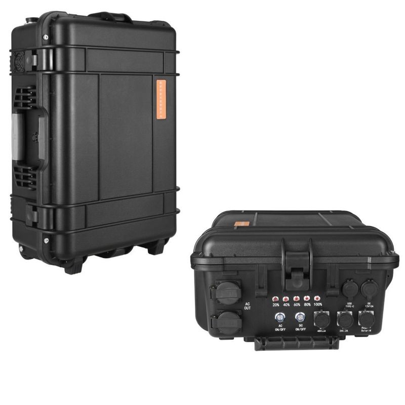 পোর্টেবল পাওয়ার স্টেশন 110V/220V/3000W/4000W/5000W কালো লিথিয়াম ব্যাটারি জরুরী CE.Un38.3
