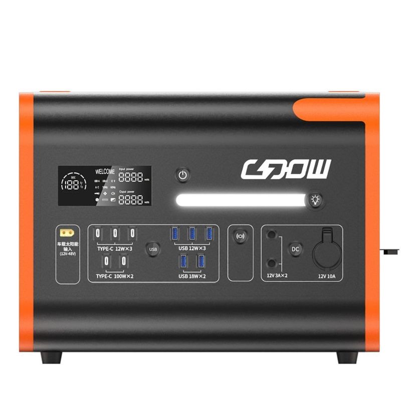 LiFePO4 শক্তি 2200W/2400W সৌর জেনারেটর পোর্টেবল পাওয়ার স্টেশন জীবনকাল 2000 বার