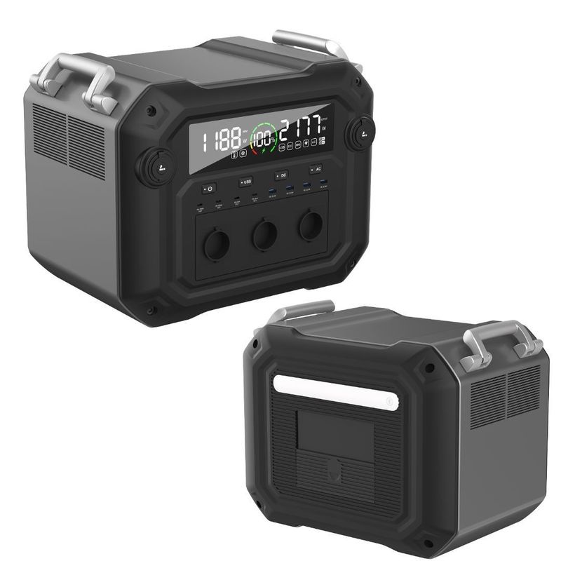 2500W/600W সৌর প্যানেল ইনপুট LiFePO4 শক্তি সঞ্চয় ব্যাটারি পোর্টেবল পাওয়ার স্টেশন