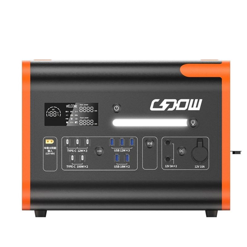 2200W/2048wh পোর্টেবল পাওয়ার স্টেশন সৌর প্যানেল চার্জিং মোড 2000 বার জীবনকাল