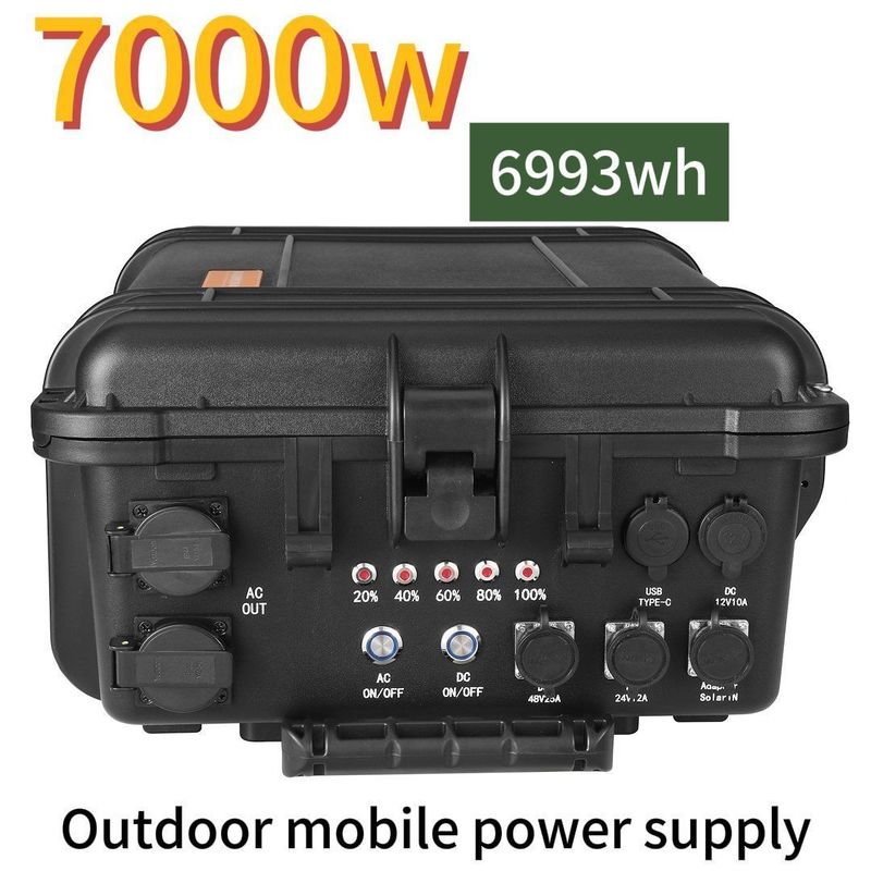 7000W/6993whlifepo4 বহিরঙ্গন বহনযোগ্য পুনরায় চার্জযোগ্য সৌর বায়ু শক্তি কেন্দ্র বহিরঙ্গন জন্য