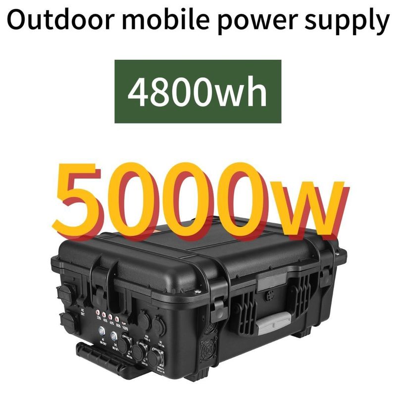5000W/4800whlifepo4 বহিরঙ্গন পুনরায় চার্জযোগ্য সৌর ও বায়ু বিদ্যুৎ কেন্দ্র গাড়ি চার্জিং জন্য