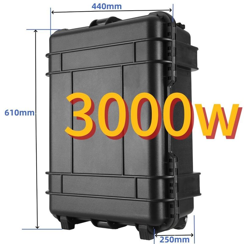 জরুরী পোর্টেবল পাওয়ার স্টেশন সহ 3000W বহিরঙ্গন মোবাইল পাওয়ার সোলার জেনারেটর