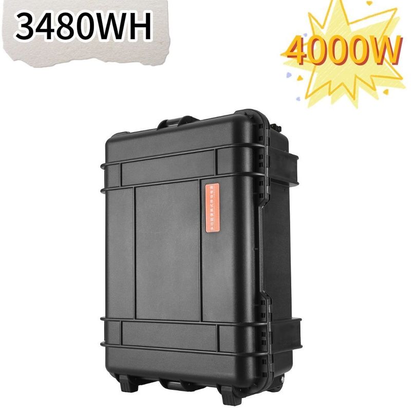 ব্ল্যাক ড্রয়ার বক্স 4000W সৌর জেনারেটর বহনযোগ্য পাওয়ার স্টেশন বহিরঙ্গন ড্রোন ফটোগ্রাফি জন্য