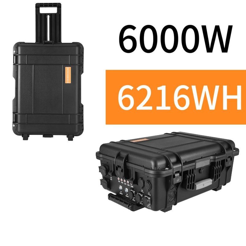ODM/OEM ABS অ্যালোয় শেল উপাদান 6000W/6216wh LiFePO4 সৌর জেনারেটর হোম আউটডোর জন্য