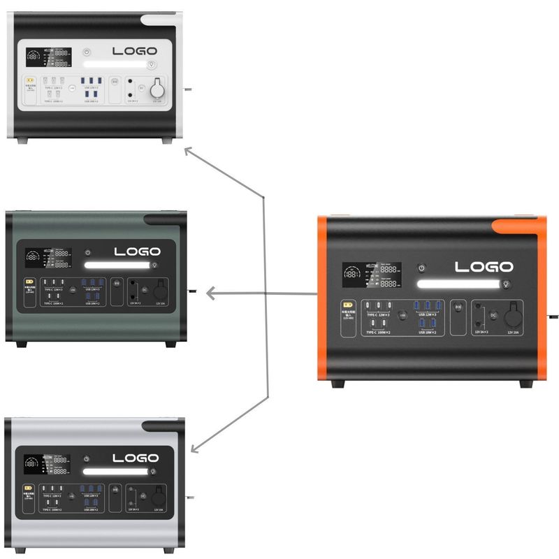LiFePO4 এবং এসি আউটপুট ভোল্টেজ 220V ± 5% সহ 2400W পোর্টেবল ক্যাম্পিং সৌর বিদ্যুৎ কেন্দ্র