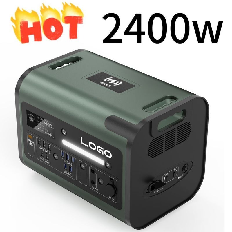 2400W আউটডোর মোবাইল পাওয়ার স্টেশন কাস্টমাইজযোগ্য টাইপ সি এবং 90 মিনিটের চার্জিং সময় সহ